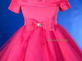 FG277B Hot Pink Little Roses Glittering Skirt Wedding Flower Girl Dress Size 2-9