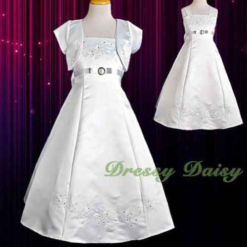 FG018J Girls' Embroideries Special Occasion Communion Dresses Pageant 2-12