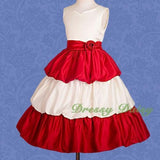 FG180 Girls' Satin Tiered Bubble Flower Girl Dresses Party Pageant Dress Size 4-12