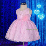 FG272 Embroideries Rosette Floral Pattern Tulle Flower Girl Dress Wedding Size 9 Months - 5