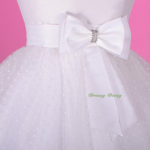 FG243 Girls' Polka Dot Pattern Tulle Flower Girl Pageant Dresses Size 2-8