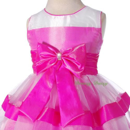 FG291 Organza Trimmed Colour Matching Strips Flower Girl Wedding Dress Size 2-10