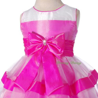 FG291 Organza Trimmed Colour Matching Strips Flower Girl Wedding Dress Size 2-10