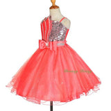 FG304 Girls' Sequin Diamond Party Pageant Dresses Flower Girl Tulle Dress Size 2-9
