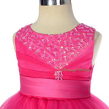 FG292 Baby Girls Beads Tulle Tiered flower Girl  Pageant Birthday Dresses Size 6 Months - 3