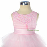 FG292 Baby Girls Beads Tulle Tiered flower Girl  Pageant Birthday Dresses Size 6 Months - 3