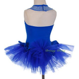 BA054 Rhinestone Girl Halter Ballet Tutu Dance Fairy Costume Pageant Kid Size 3T-8