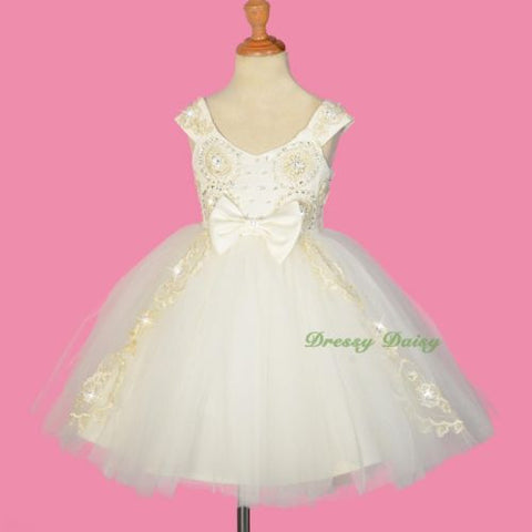 FG311 Girls' Beaded Embroidery Sequins Pageant Party Flower Girl Dresses Size 18 Months - 7