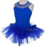 BA054 Rhinestone Girl Halter Ballet Tutu Dance Fairy Costume Pageant Kid Size 3T-8