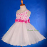 FG281 Girls Rosettes One Shoulder Flower Girl Dresses Party Pageant Dress Size 2-9