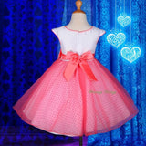 FG243 Girls' Polka Dot Pattern Tulle Flower Girl Pageant Dresses Size 2-8