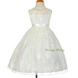 FG289 Elegant Floral Embroideries Skirt See-Through Wedding Flower Girl Dress Size 4-8