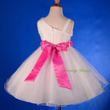 FG281 Girls Rosettes One Shoulder Flower Girl Dresses Party Pageant Dress Size 2-9