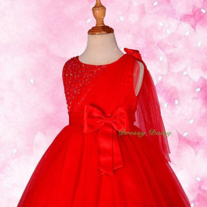FG275 Girls' Beaded Satin Tulle Wedding Flower Girl Pageant Party Dresses Size 18 Months - 8