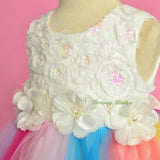 FG328 Girls Beaded Tulle Flower Girl Dresses Pageant Party Birthday Dress Size 12 Months - 4