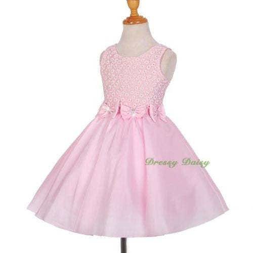 FG282 Sweet Princess Floral Embroideries Flower Girl Wedding Party Dress Size 2-10