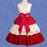 FG180 Girls' Satin Tiered Bubble Flower Girl Dresses Party Pageant Dress Size 4-12