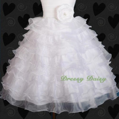 FG200 Glittering Diamante 10 Layer Bridesmaid Wedding Flower Girl Dress Size 18 Months - 7