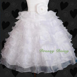 FG200 Glittering Diamante 10 Layer Bridesmaid Wedding Flower Girl Dress Size 18 Months - 7