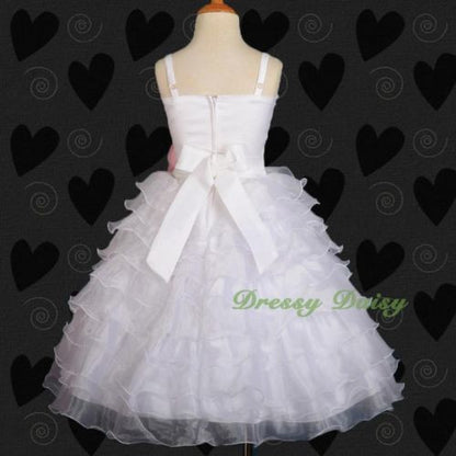 FG200 Glittering Diamante 10 Layer Bridesmaid Wedding Flower Girl Dress Size 18 Months - 7