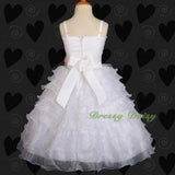 FG200 Glittering Diamante 10 Layer Bridesmaid Wedding Flower Girl Dress Size 18 Months - 7