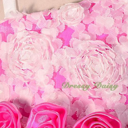 FG281 Girls Rosettes One Shoulder Flower Girl Dresses Party Pageant Dress Size 2-9