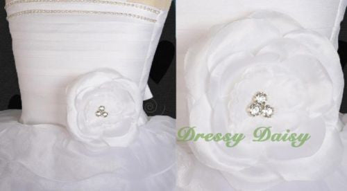 FG200 Glittering Diamante 10 Layer Bridesmaid Wedding Flower Girl Dress Size 18 Months - 7