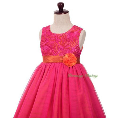 FG336 Girls' Soutache Tulle Special Pageant Party Birthday Occasion Dress Size 18 Months - 6X