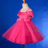 FG277B Hot Pink Little Roses Glittering Skirt Wedding Flower Girl Dress Size 2-9