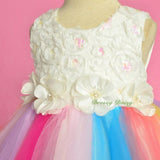 FG328 Girls Beaded Tulle Flower Girl Dresses Pageant Party Birthday Dress Size 12 Months - 4