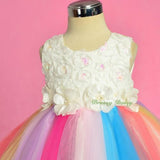 FG328 Girls Beaded Tulle Flower Girl Dresses Pageant Party Birthday Dress Size 12 Months - 4