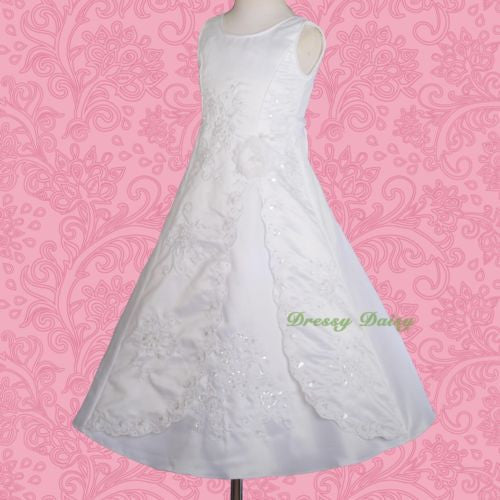 FG134J Beaded Embroideries Communion Special Occasion  Flower Girl Dresses Size 2-11