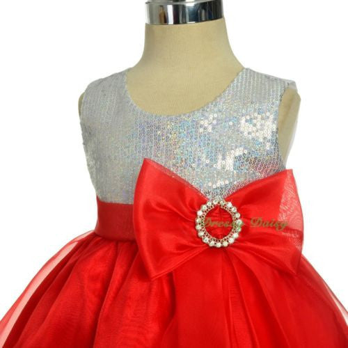 FG316 Girls' Sequined Wedding Flower Girl Formal Occasion Party Dress Up Size 12 Months - 4