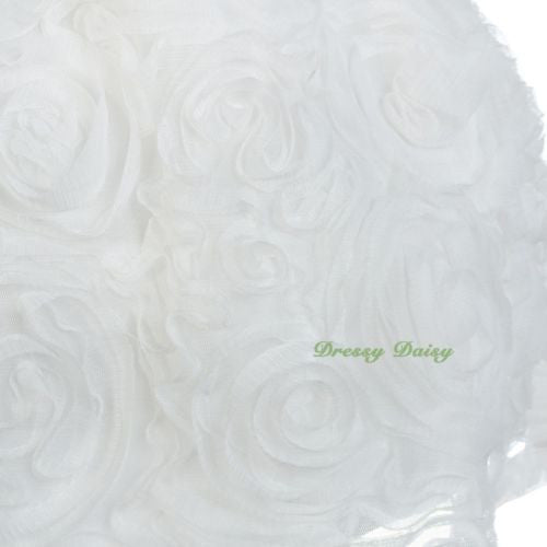 FG306 Ribbon Bow Rosette Pattern Skirt Wedding Flower Girl Dress Party Size 18 Months - 6