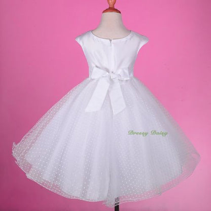 FG243 Girls' Polka Dot Pattern Tulle Flower Girl Pageant Dresses Size 2-8