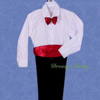 ST001A Boys' 5 Pcs Set Tail Formal Tuxedo Suits Christening Outfit Pageboy Size 9 Months - 8