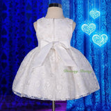 FG272 Embroideries Rosette Floral Pattern Tulle Flower Girl Dress Wedding Size 9 Months - 5