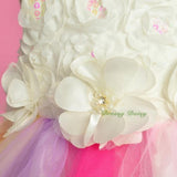 FG328 Girls Beaded Tulle Flower Girl Dresses Pageant Party Birthday Dress Size 12 Months - 4