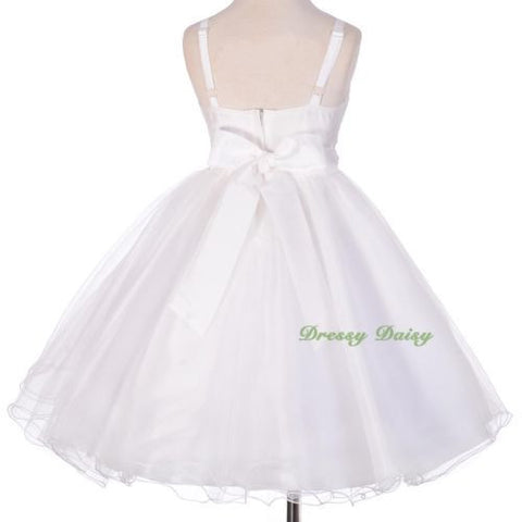 girls dresses size 8 FG285 Girls Pearl Diamante Embroideries Flower Girl Dresses Pageant Dress Size 2-8 Ivory / 4-5