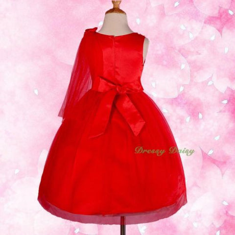 FG275 Girls Beaded Satin Tulle Wedding Flower Girl Pageant Party