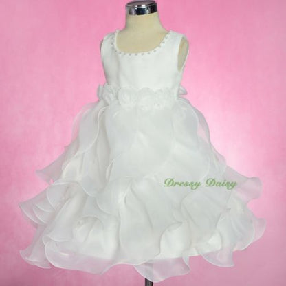 FG325 Ruffles Rosettes Flower Girl Dress Birthday Party Occasion Dress Size 12 Months - 5