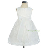 FG306 Ribbon Bow Rosette Pattern Skirt Wedding Flower Girl Dress Party Size 18 Months - 6