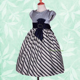 FG244 Striped Cap Sleeves Wedding Flower Girl Occasion Pageant Dresses Size 4-9