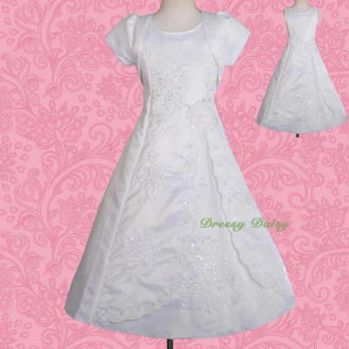 FG134J Beaded Embroideries Communion Special Occasion  Flower Girl Dresses Size 2-11