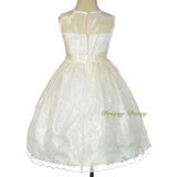 FG289 Elegant Floral Embroideries Skirt See-Through Wedding Flower Girl Dress Size 4-8