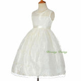 FG289 Elegant Floral Embroideries Skirt See-Through Wedding Flower Girl Dress Size 4-8