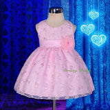 FG272 Embroideries Rosette Floral Pattern Tulle Flower Girl Dress Wedding Size 9 Months - 5