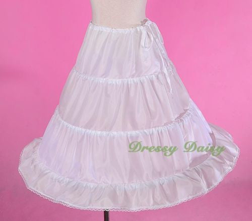 PC003 3-Hoop Crinoline Petticoat Slip Underskirt For Girl Dresses