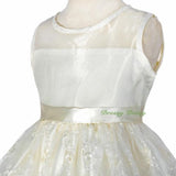 FG289 Elegant Floral Embroideries Skirt See-Through Wedding Flower Girl Dress Size 4-8