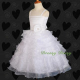 FG200 Glittering Diamante 10 Layer Bridesmaid Wedding Flower Girl Dress Size 18 Months - 7